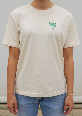 Ledkryss Tshirt - Beige & Green, hållbart mode, sustainable fashion
